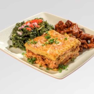 Soul Vegan Lasagna Lunch with Cooked Kale